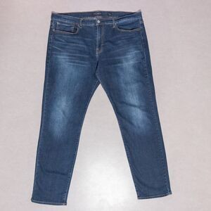 Lucky Brand 121 Slim Straight Dark Wash Blue Stretch Denim Jeans Men's 42x32